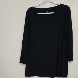 Daily Ritual Women's Classic Black Long Sleeve Tee